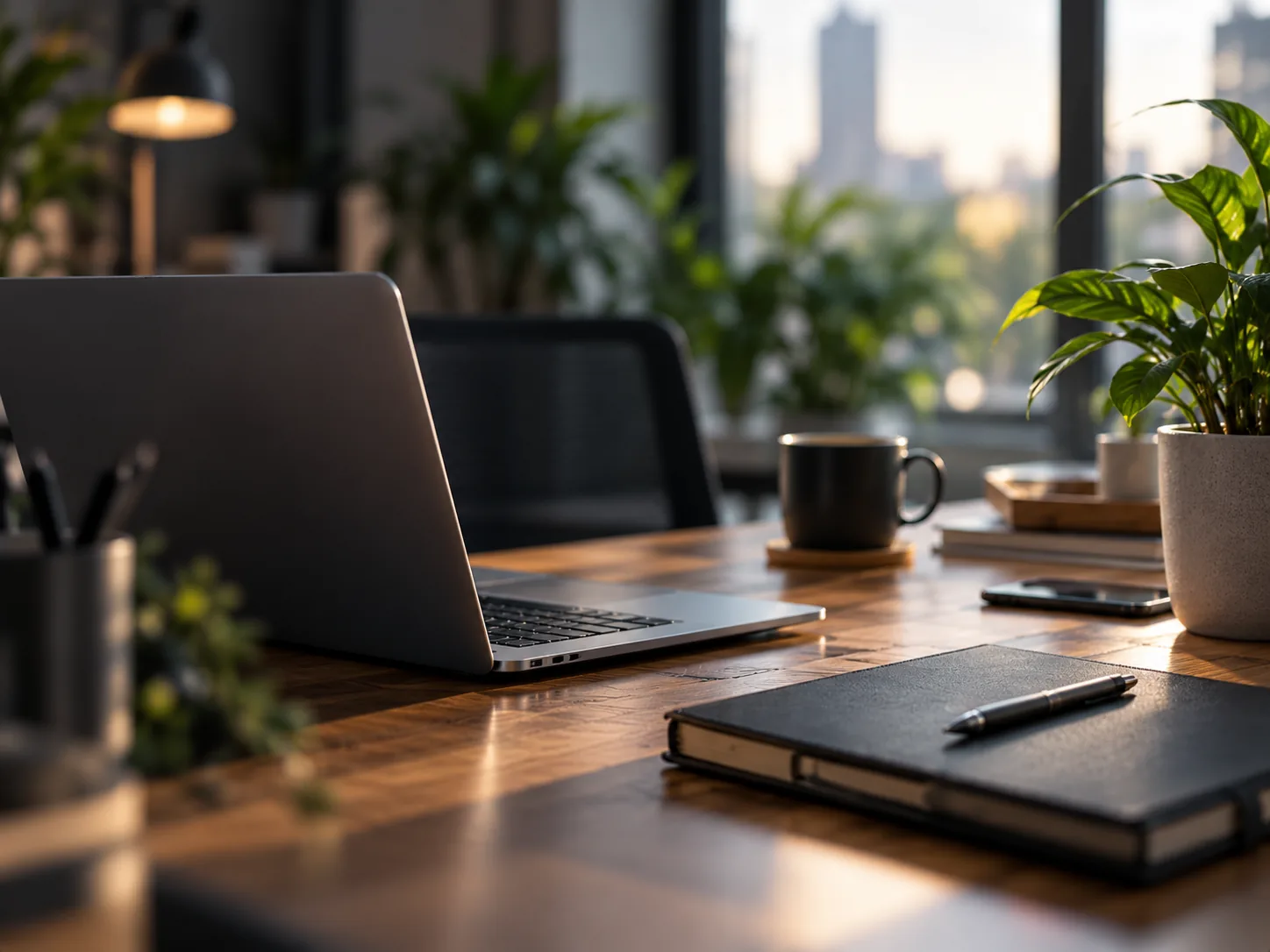 A calm workspace prepared for focused work