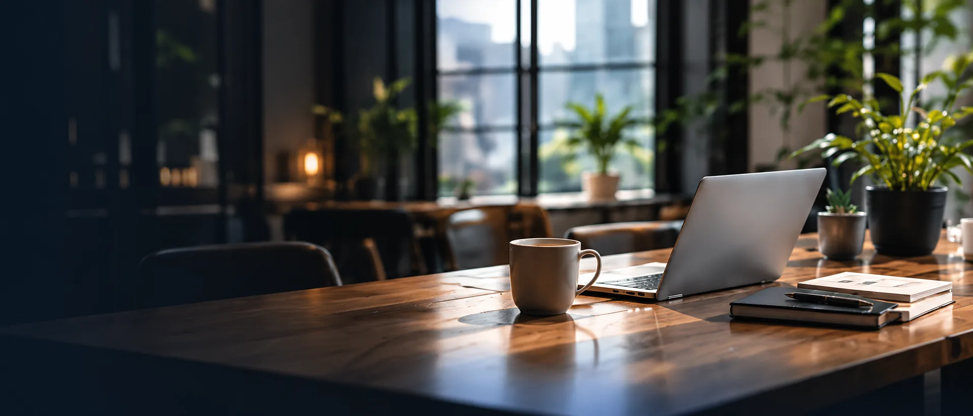 Office workspace ready for a conversation